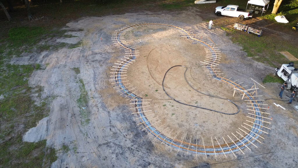 Drone Photo before the concrete arrived Friday June 14, 2024